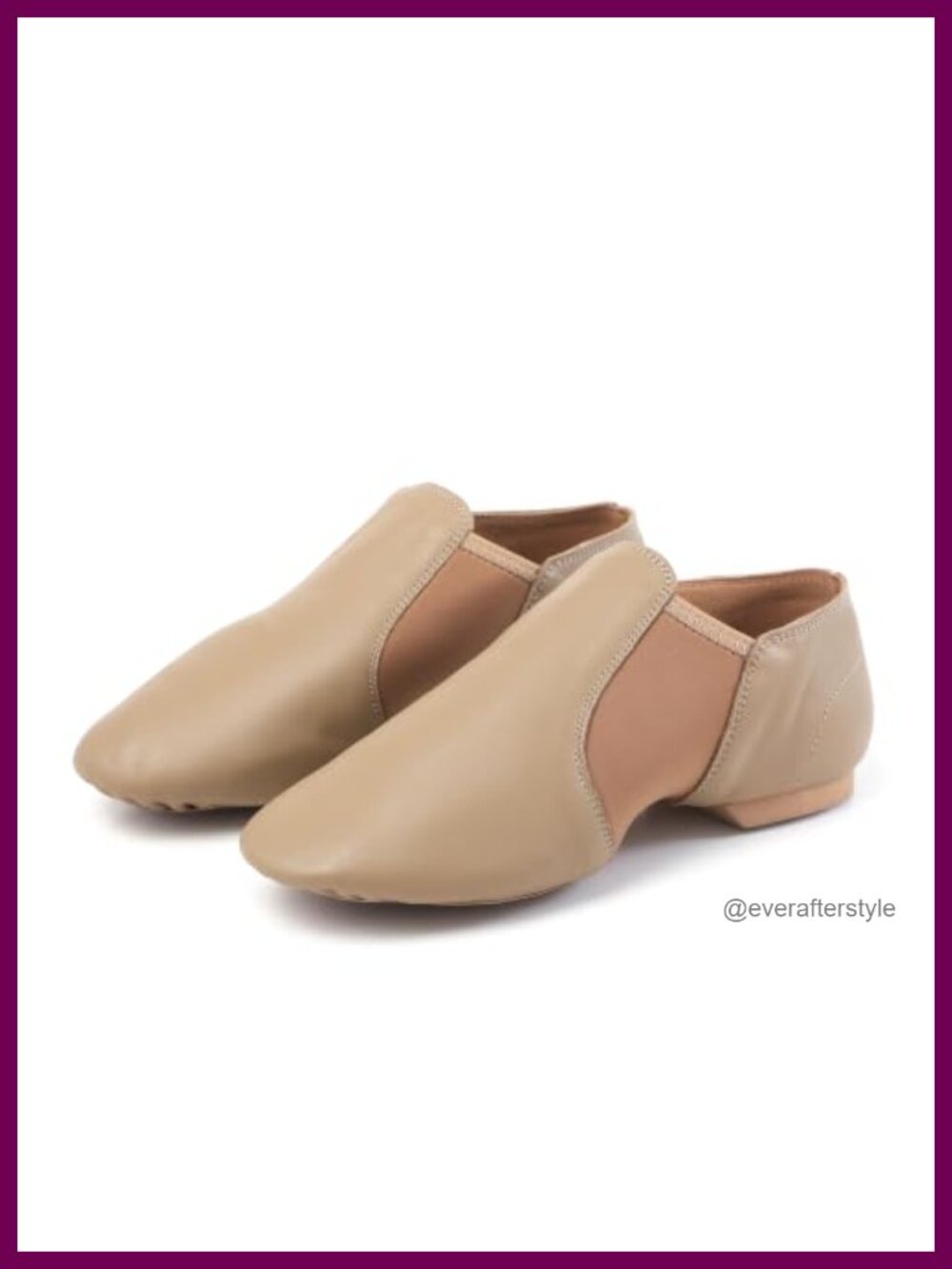 Leather Jazz Shoes Women Slip-On Split Sole Dance Shoes